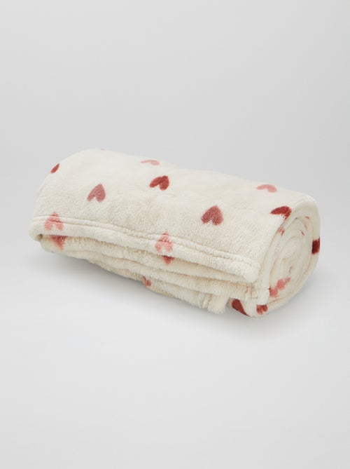 Cobertor estampado com interior efeito polar/peluche - Kiabi