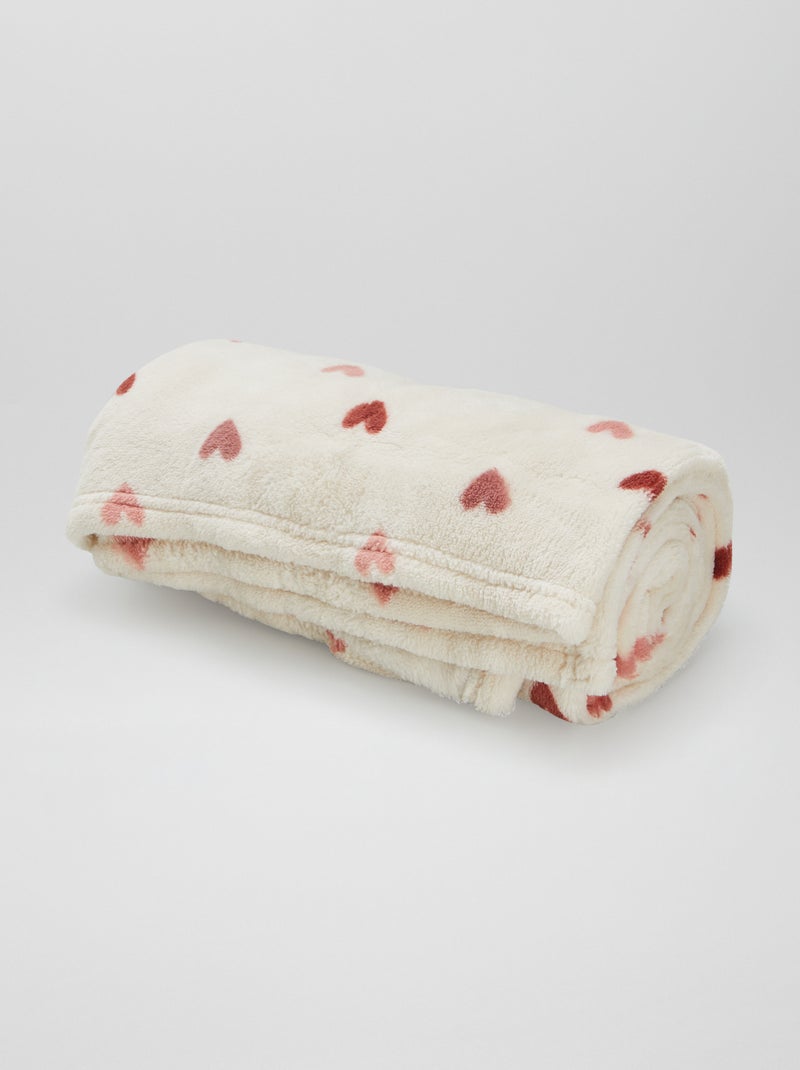 Cobertor estampado com interior efeito polar/peluche ROSA - Kiabi