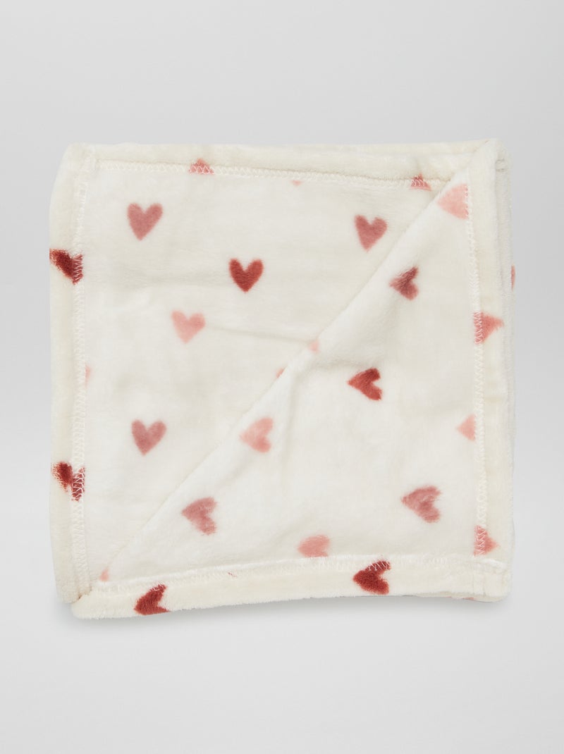 Cobertor estampado com interior efeito polar/peluche ROSA - Kiabi