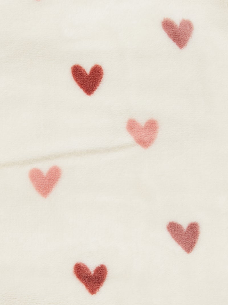 Cobertor estampado com interior efeito polar/peluche ROSA - Kiabi