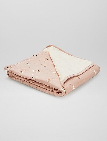 Cobertor estampado com interior em malha polar