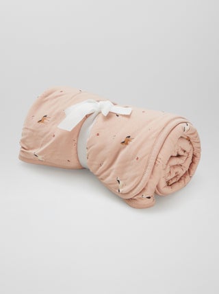 Cobertor estampado com interior em malha polar