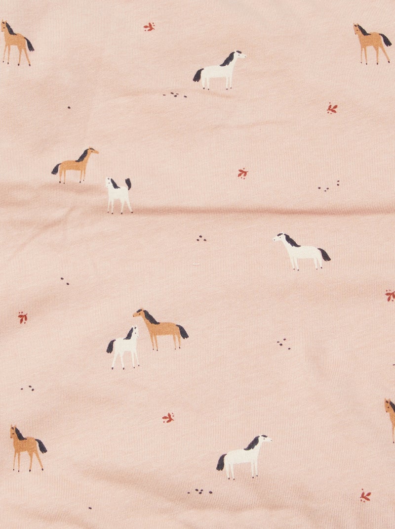 Cobertor estampado com interior em malha polar ROSA - Kiabi