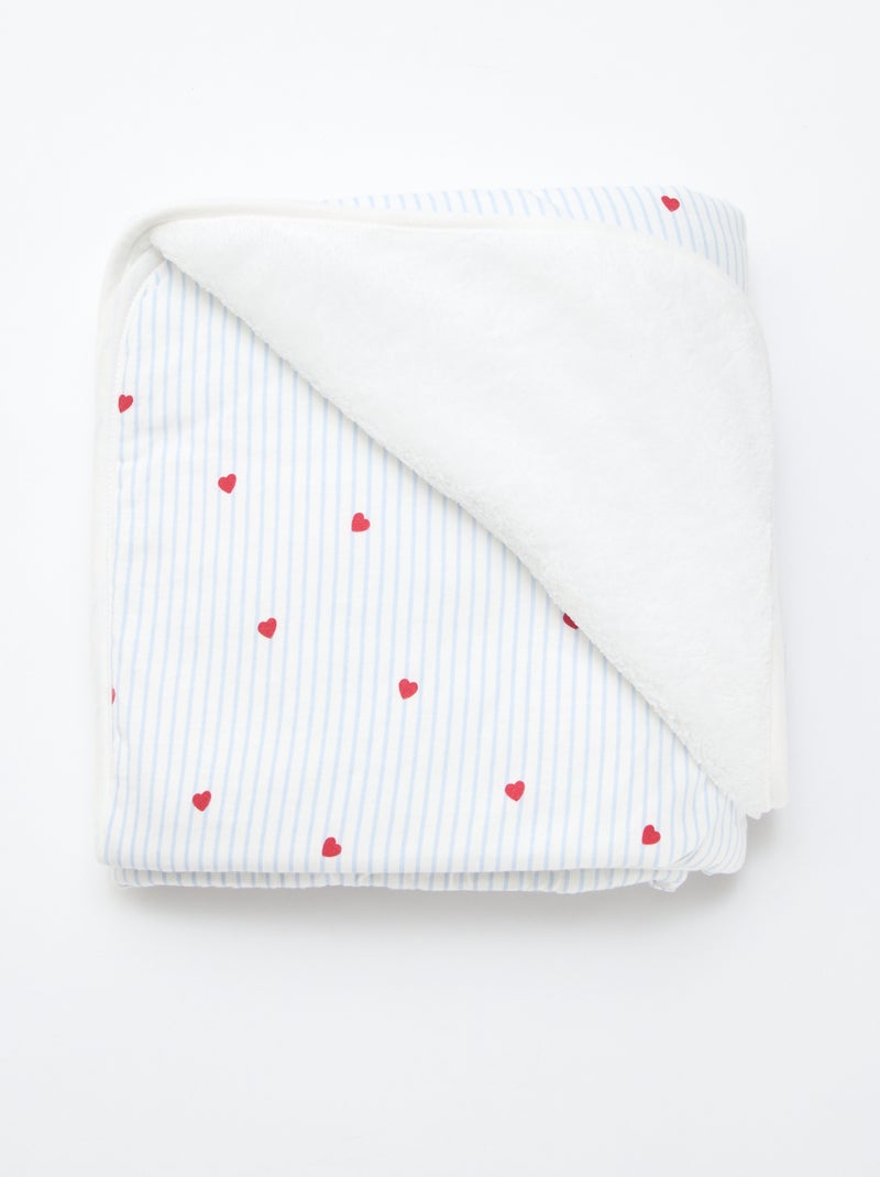 Cobertor estampado em algodão jersey Azul - Kiabi