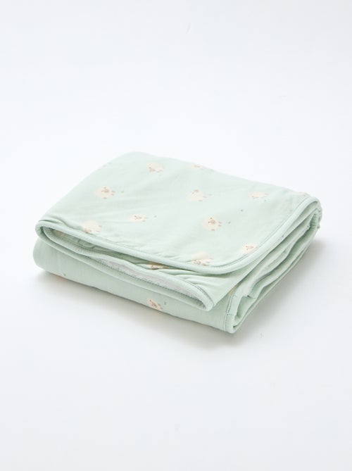 Cobertor estampado em algodão jersey - Kiabi