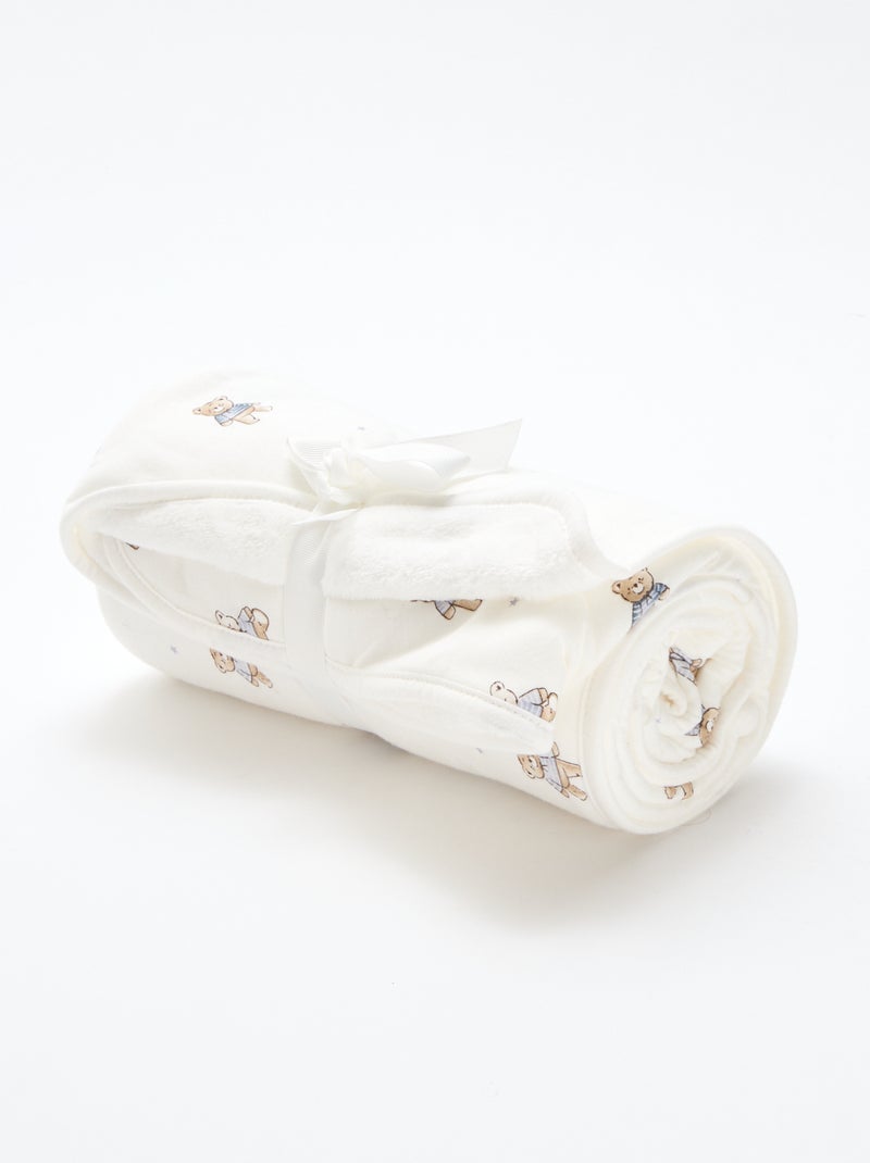 Cobertor estampado em algodão jersey Bege - Kiabi