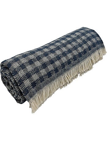 Cobertor jacquard de algodão com padrão xadrez