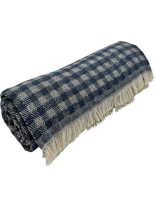 Cobertor jacquard de algodão com padrão xadrez - Kiabi
