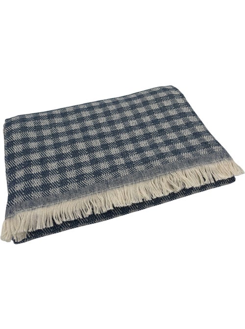 Cobertor jacquard de algodão com padrão xadrez - Kiabi