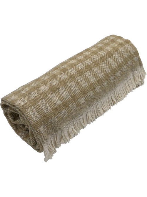 Cobertor jacquard de algodão com padrão xadrez - Kiabi