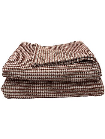 Cobertor jacquard de algodão com padrão xadrez