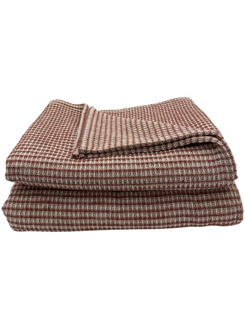 Cobertor jacquard de algodão com padrão xadrez - Kiabi