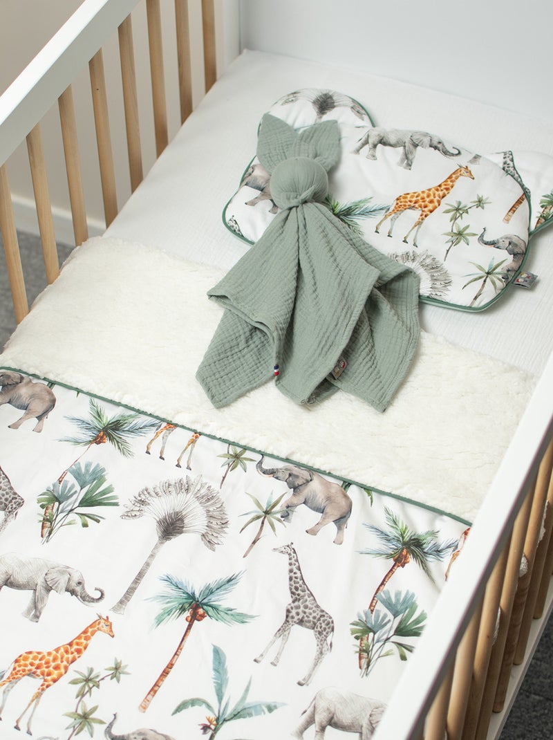 Cobertor reversível para bebé com sherpa | sevira kids Branco - Kiabi