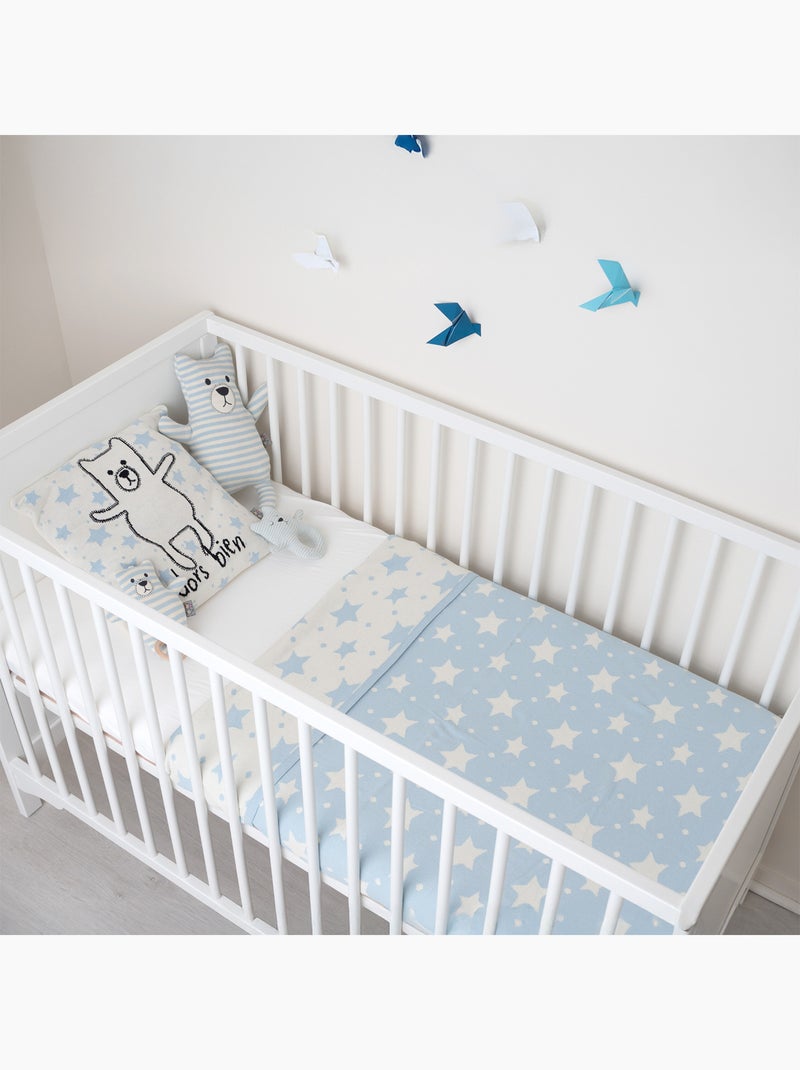 Cobertura de bebê reversível em algodão orgânico gots | sevira kids Azul - Kiabi