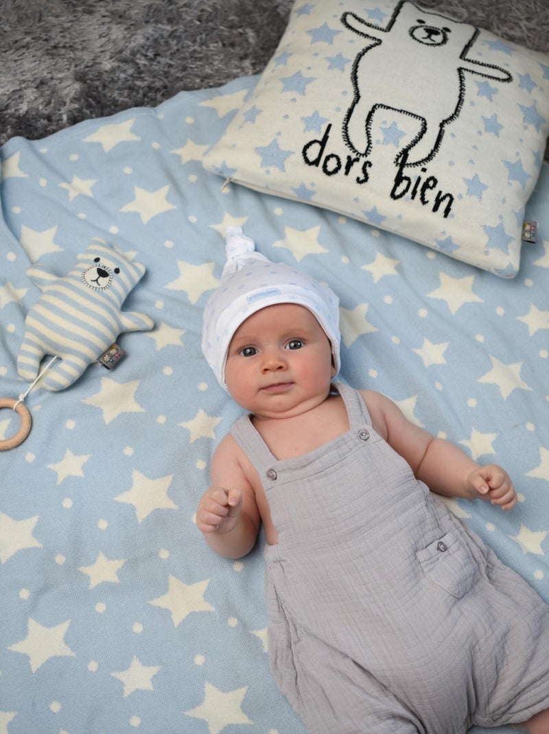 Cobertura de bebê reversível em algodão orgânico gots | sevira kids Azul - Kiabi