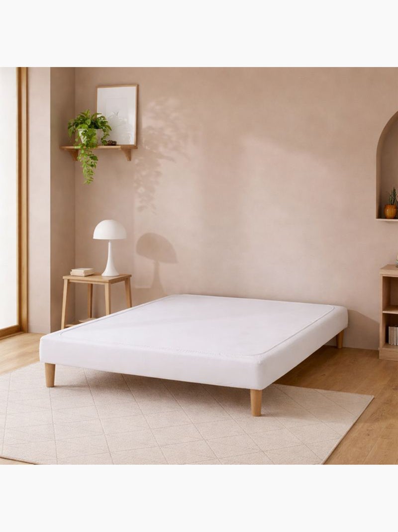 Cobertura de colchão de molas em jersey de algodão elástico Branco - Kiabi