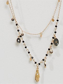 Colar 2 de duas voltas com pingente - Kiabi