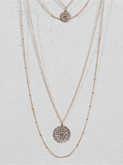 Colar com 4 voltas com pendentes - Kiabi