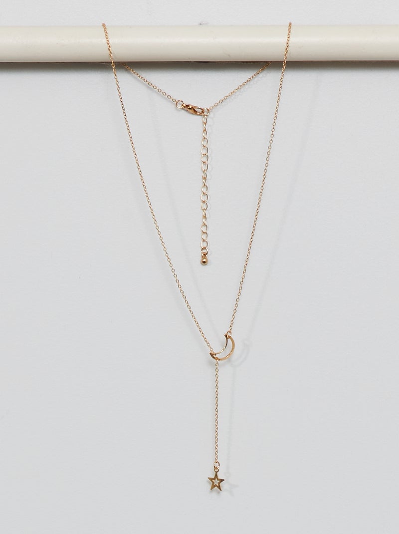 Colar com pendente 'lua' e 'estrela' Dourado - Kiabi