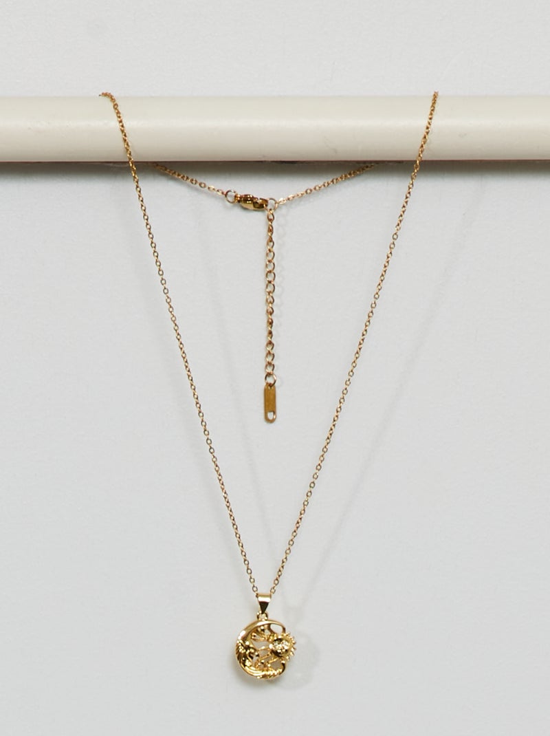 Colar com pendente redondo Dourado - Kiabi