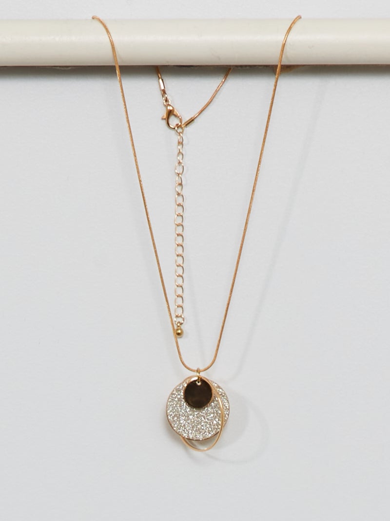 Colar com pingente redondo Dourado - Kiabi