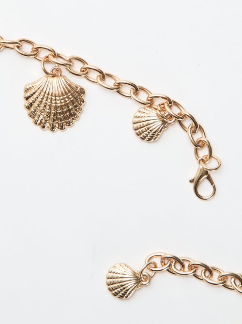 Colar de metal com medalhões em forma de conchas - Kiabi