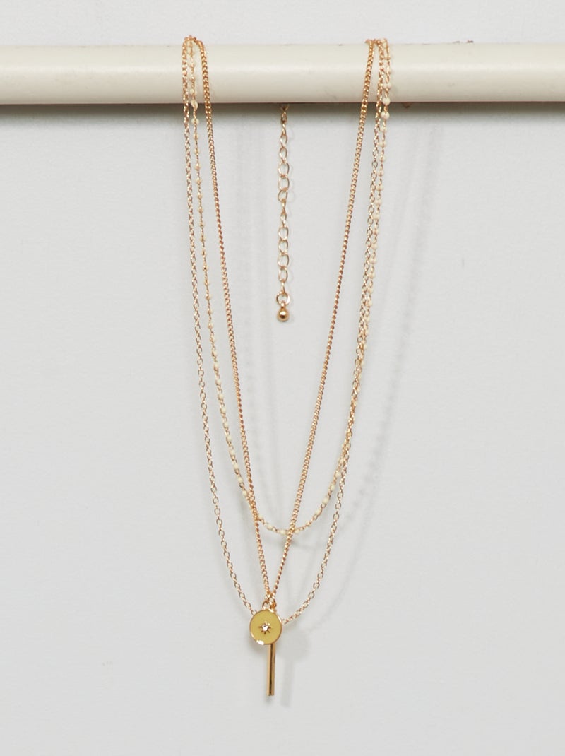 Colar dourado 3 voltas BEGE - Kiabi
