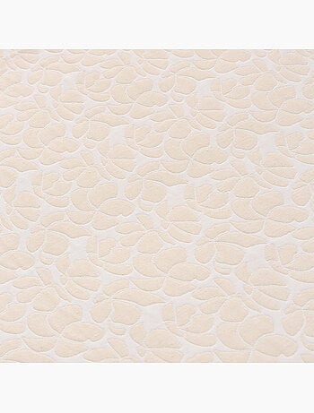Colcha de algodão com design floral em relevo, tecido texturizado.