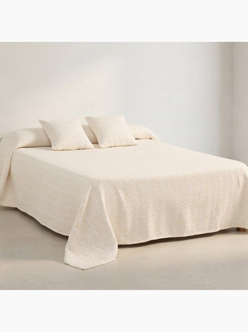 Colcha de algodão com design floral em relevo, tecido texturizado. - Kiabi Colcha de algodão com design floral em relevo, tecido texturizado. - Kiabi