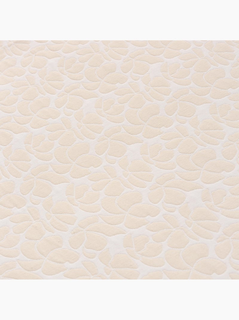 Colcha de algodão com design floral em relevo, tecido texturizado. Branco - Kiabi
