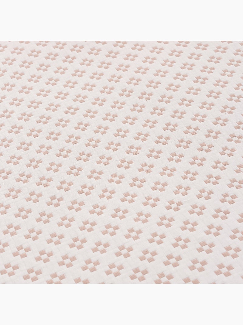 Colcha de algodão com design geométrico em relevo, tecido texturizado. Rosa - Kiabi