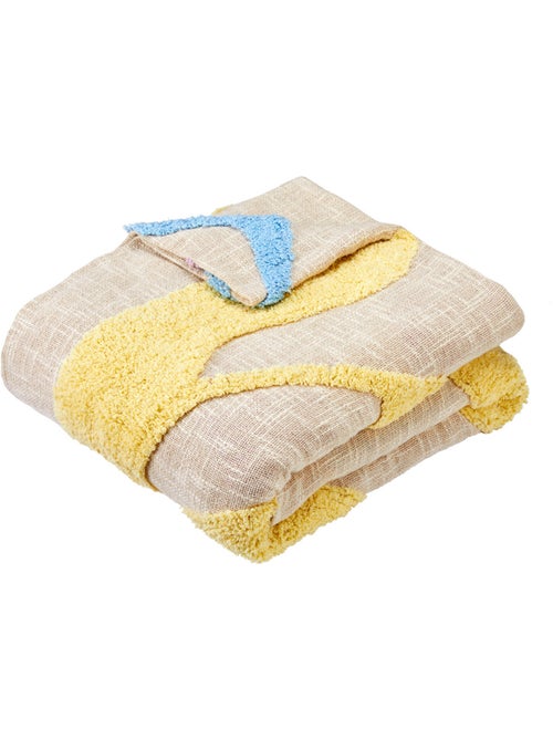 Colcha de algodão com padrão floral tufado - Kiabi