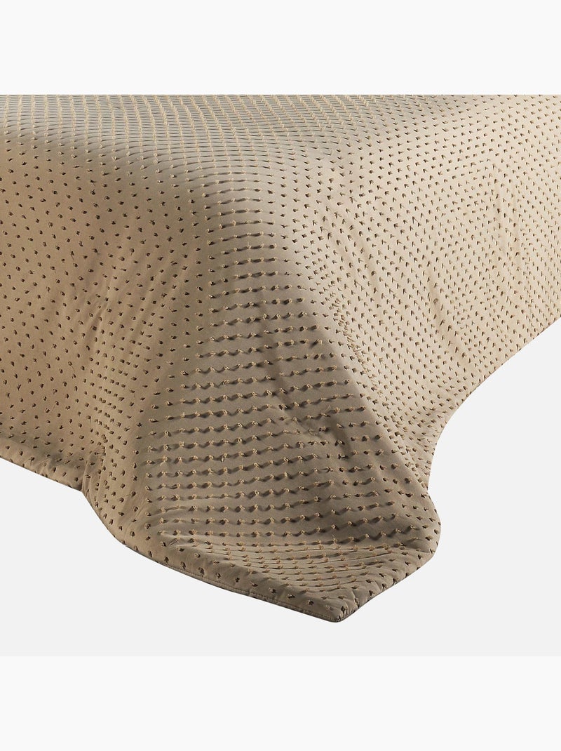 Colcha de cama com pequenas borlas Bege - Kiabi