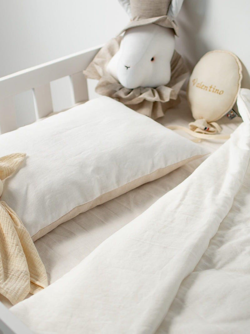 Colcha e travesseiro infantil prontos para dormir em linho | sevira kids Bege - Kiabi