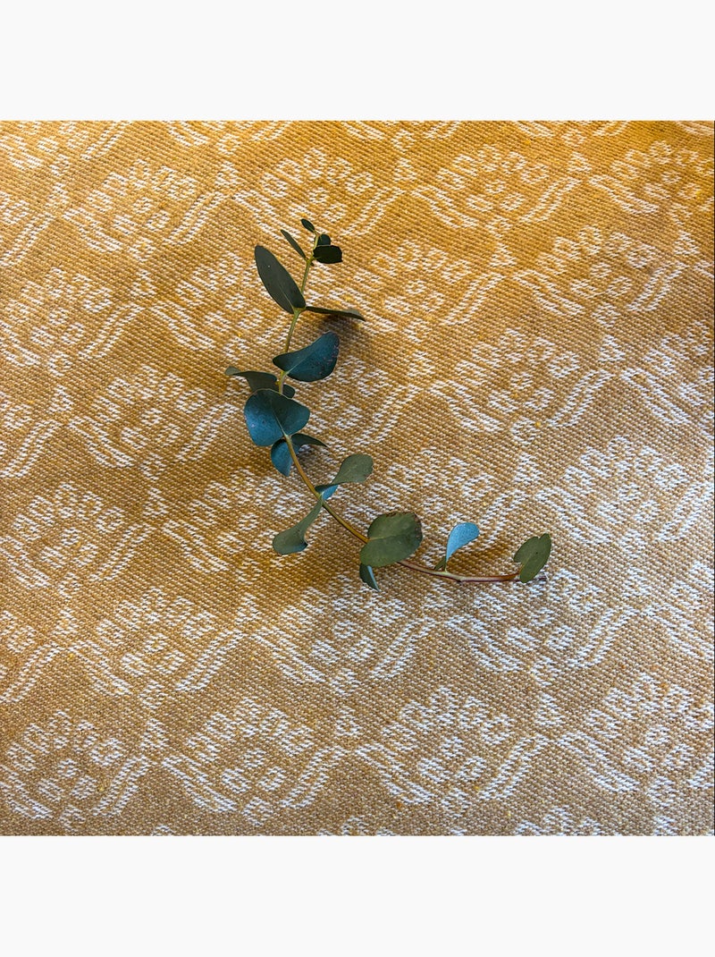 Colcha em jacquard floral Amarelo-escuro - Kiabi