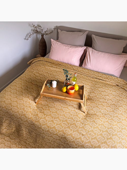 Colcha em jacquard floral - Kiabi