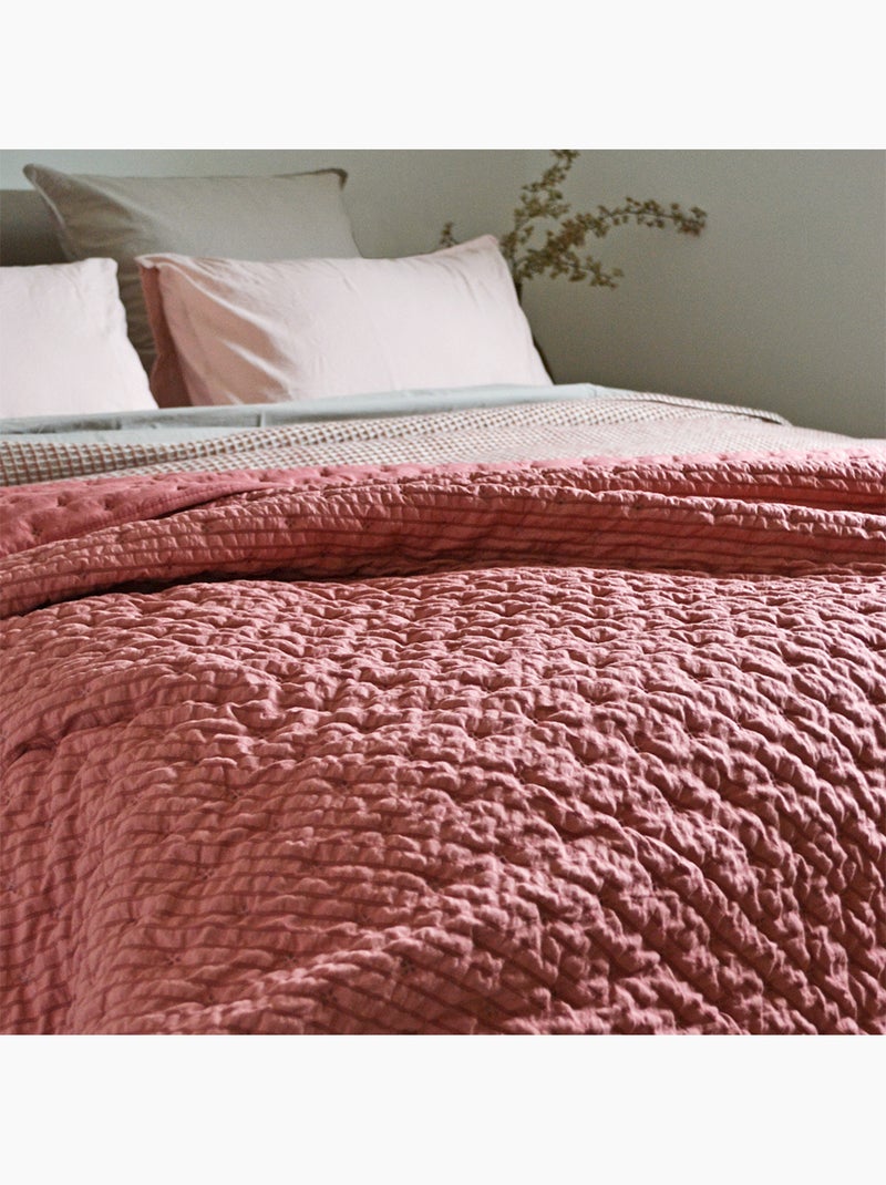 Colcha ou colcha de microfibra acolchoada Rosa - Kiabi