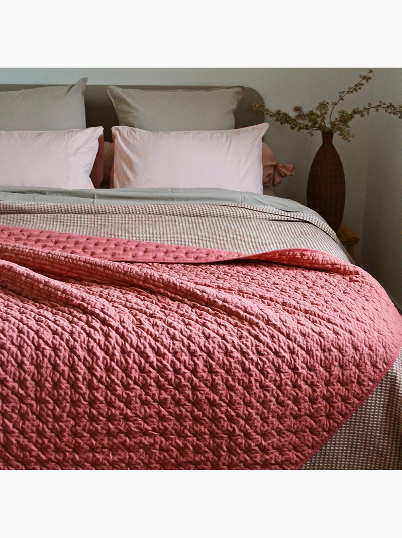 Colcha ou colcha de microfibra acolchoada Rosa - Kiabi