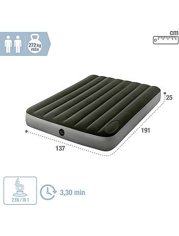 Colchão inflável 2 lugares e bomba fiber-tech downy intex