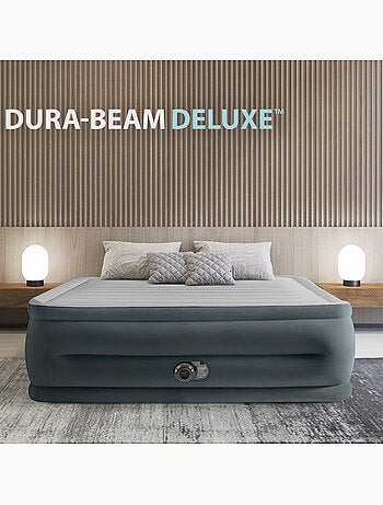 Colchão inflável duplo intex tamanho l dura-beam deluxe comfort-plush high-rise