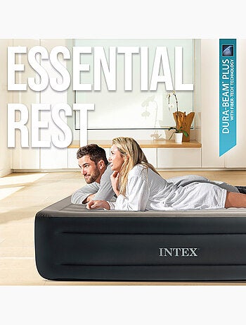 Colchão inflável duplo intex tamanho l dura-beam essential rest