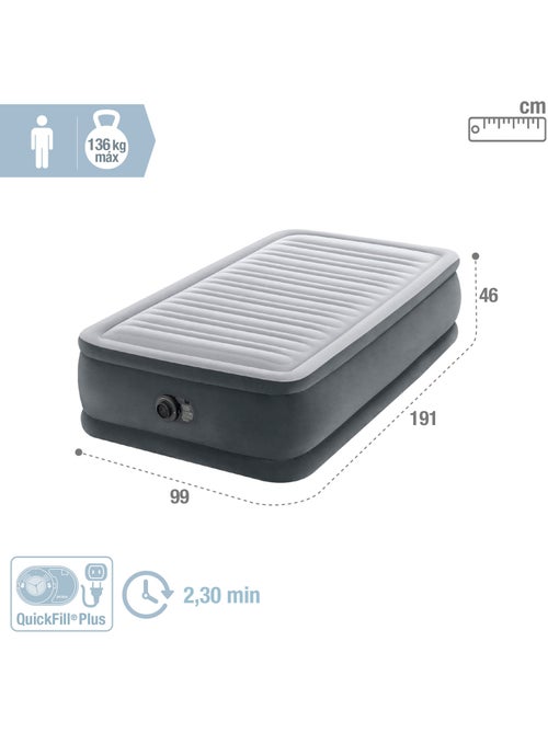 Colchão inflável individual intex tamanho s dura-beam deluxe comfort-plush elevated - Kiabi Colchão inflável individual intex tamanho s dura-beam deluxe comfort-plush elevated - Kiabi