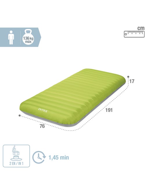 Colchão inflável individual tpu camping mat com inflador incluído intex - Kiabi Colchão inflável individual tpu camping mat com inflador incluído intex - Kiabi