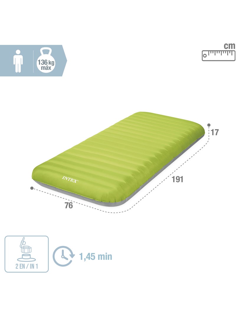 Colchão inflável individual tpu camping mat com inflador incluído intex Verde kiwi - Kiabi