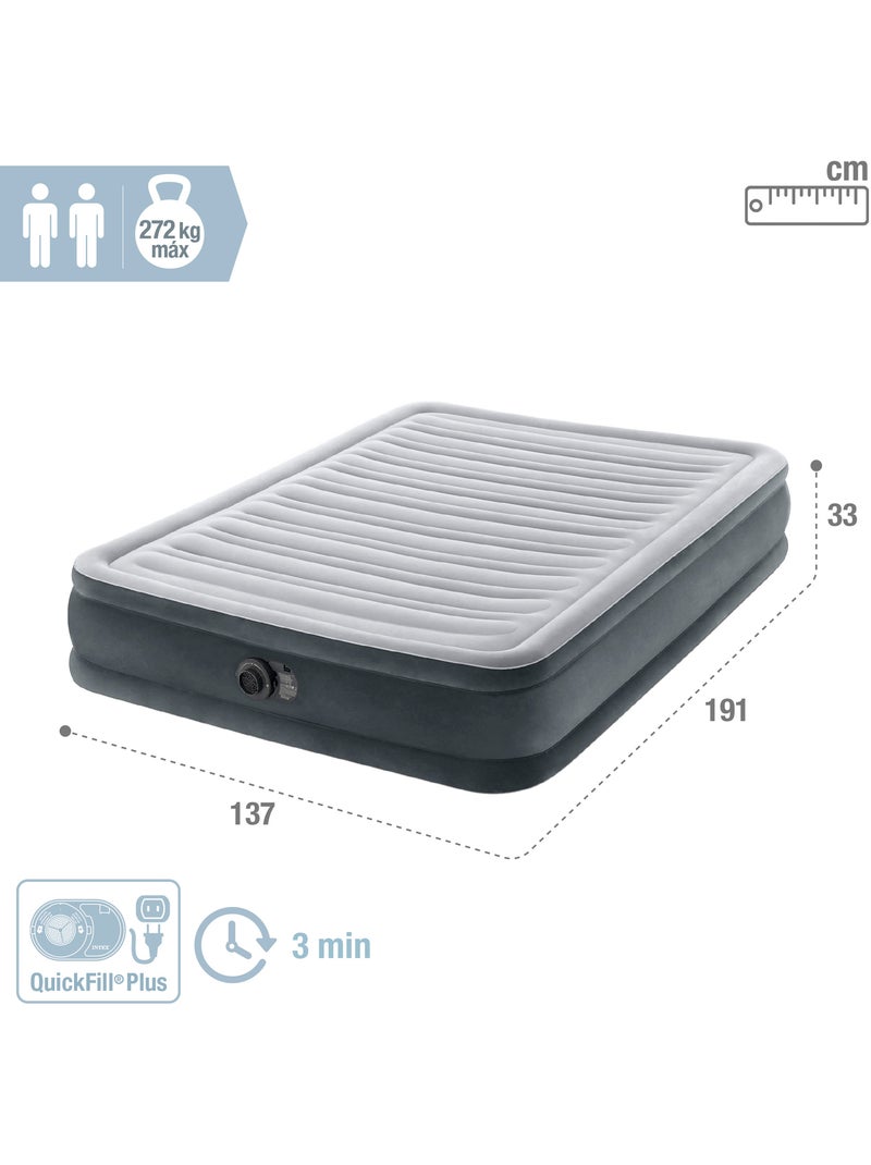 Colchão inflável intex dura-beam deluxe comfort-plush 137x191x33 cm Cinza - Kiabi