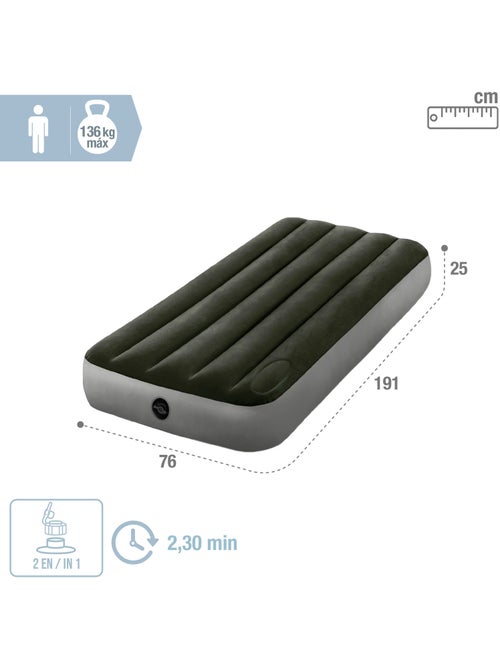 Colchão inflável simples intex tamanho xs dura-beam standard downy - Kiabi Colchão inflável simples intex tamanho xs dura-beam standard downy - Kiabi