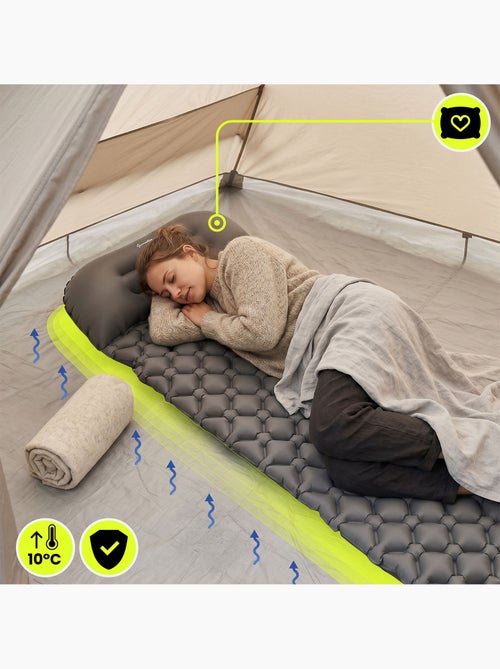 Colchão insuflável campmat hypermotion: ultraleve, compacto e confortável para trekking e campismo - Kiabi