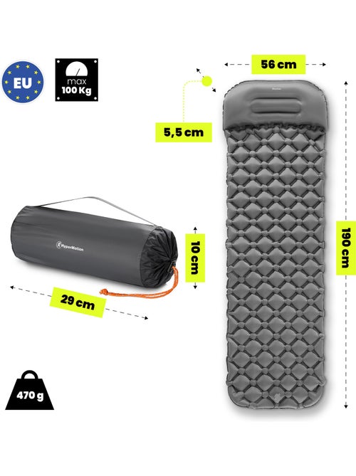 Colchão insuflável campmat hypermotion: ultraleve, compacto e confortável para trekking e campismo - Kiabi Colchão insuflável campmat hypermotion: ultraleve, compacto e confortável para trekking e campismo - Kiabi