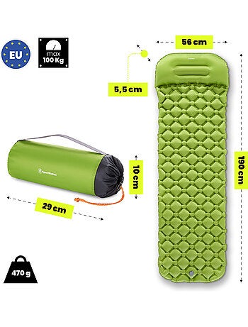 Colchão insuflável campmat hypermotion: ultraleve, compacto e confortável para trekking e campismo