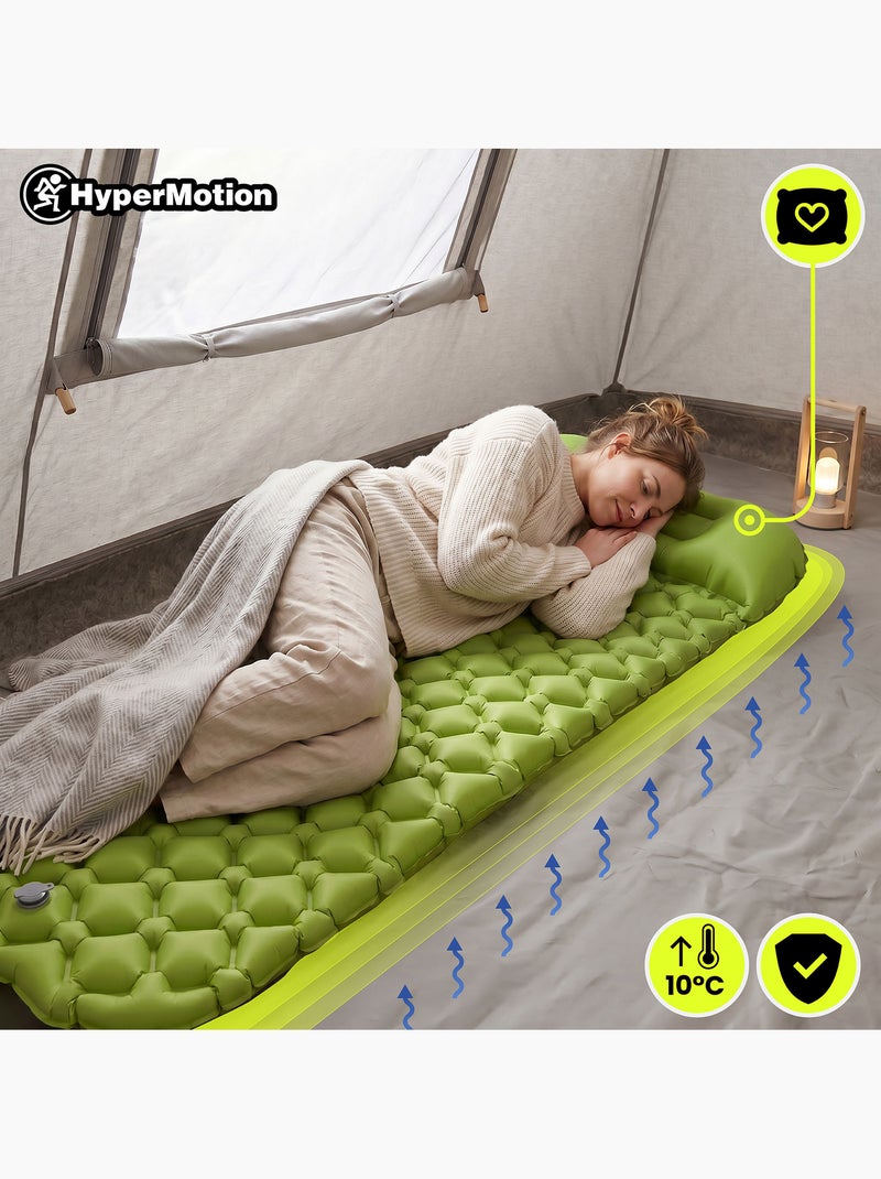 Colchão insuflável campmat hypermotion, ultraleve e compacto para caminhadas, trekking e campismo Verde - Kiabi